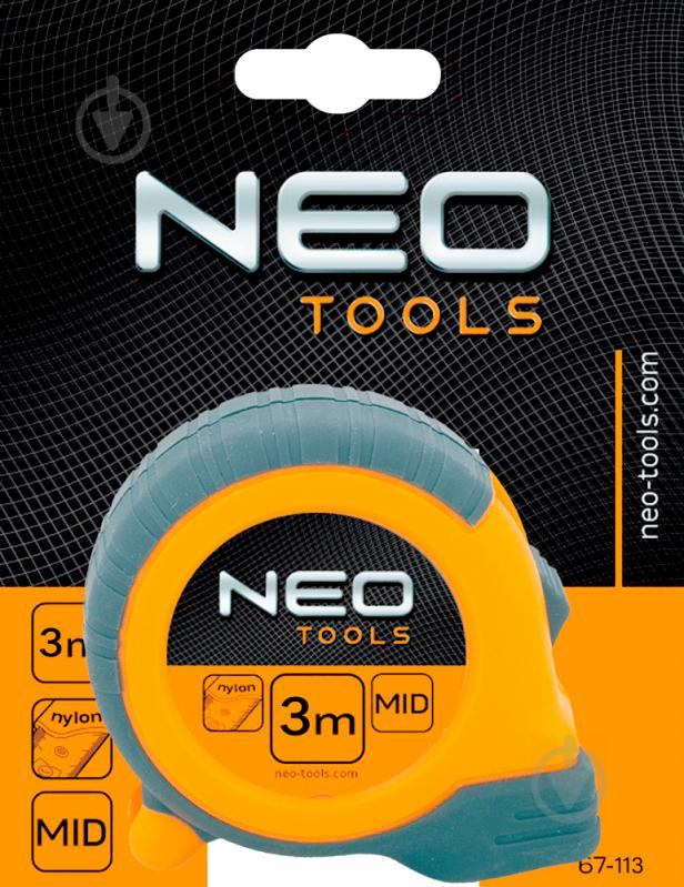 Рулетка NEO tools стальная лента магнит 67-113 3  м x 19  мм - фото 3