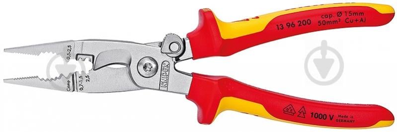 Кліщі KNIPEX багатофункціональні для е/м робіт 1 шт. 13 96 200 - фото 1