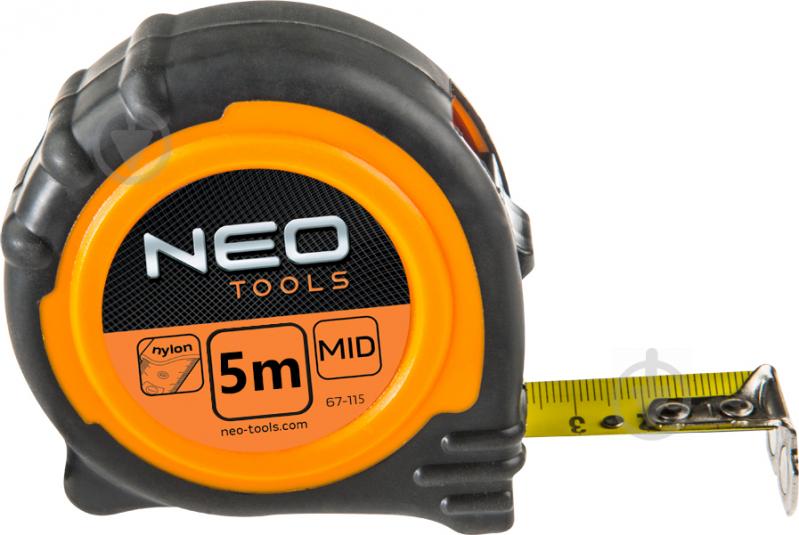 Рулетка NEO tools стальная лента магнит 67-115 5  м x 25  мм - фото 1