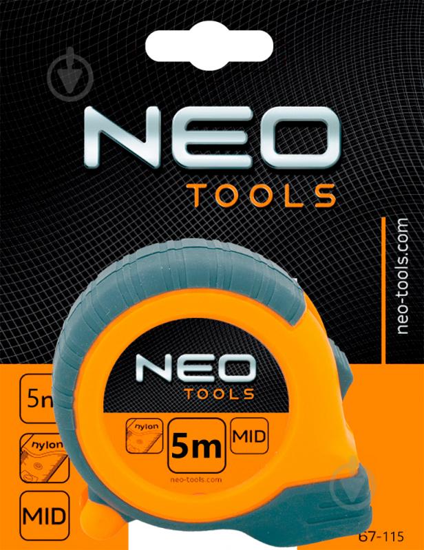 Рулетка NEO tools стальная лента магнит 67-115 5  м x 25  мм - фото 3