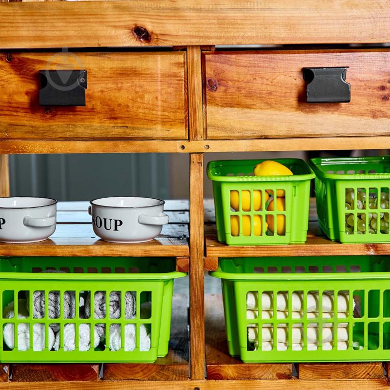 Корзина для хранения пластиковая Алеана 122059 18 л оливковая 199x310x470 мм - фото 4