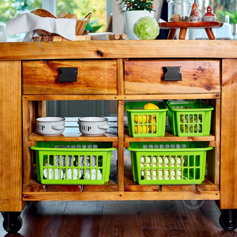 Корзина для хранения пластиковая Алеана 122059 18 л оливковая 199x310x470 мм - фото 2