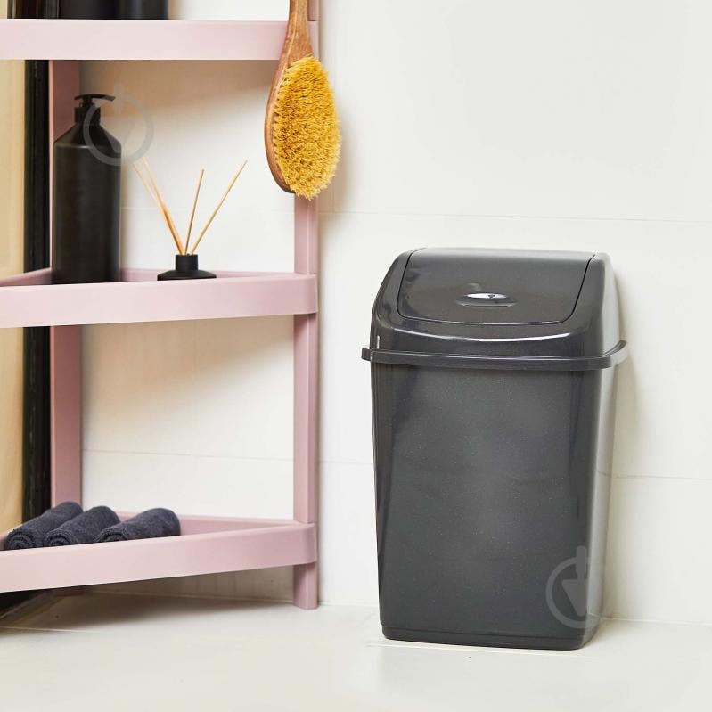 Відро для сміття Алеана 5 л граніт 122061 - фото 2