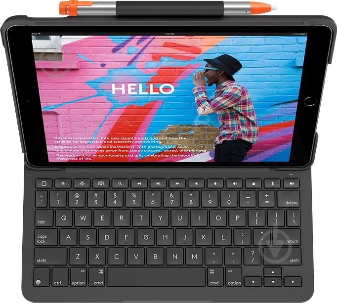 Чехол-клавиатура Logitech Slim Folio Apple iPad 10.2" (920-009652) графит - фото 1
