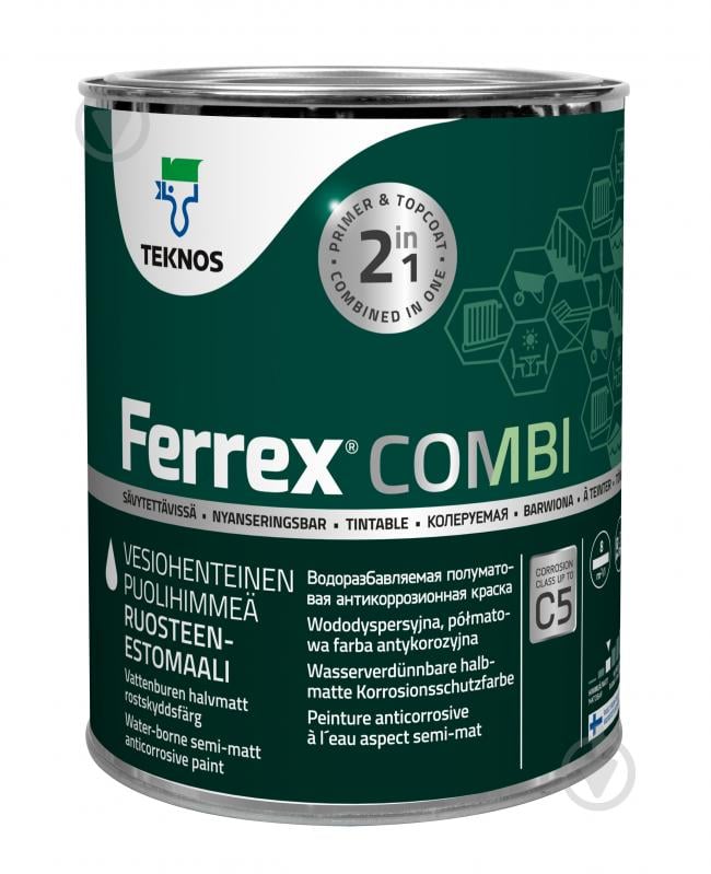 Краска TEKNOS FERREX COMBI полумат під тонування 0,9 л - фото 1