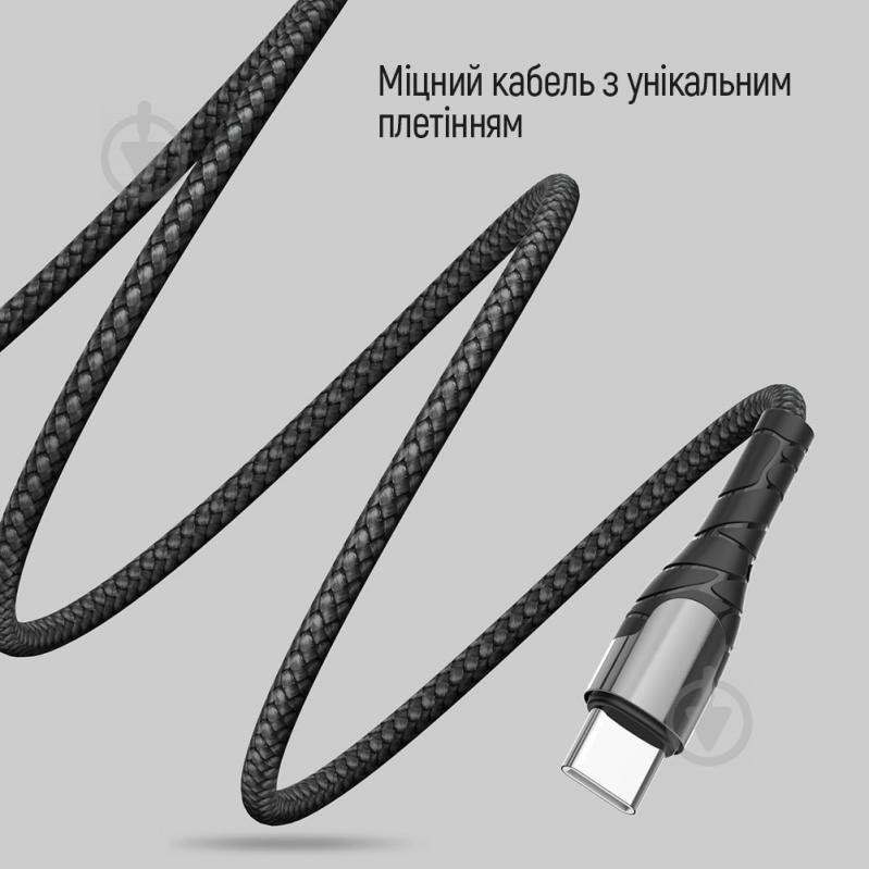 Кабель ColorWay USB Type-C - USB Type-C (PD Fast Charging 65W) 3А 1 м grey (CW-CBPDCC040-GR) - фото 11