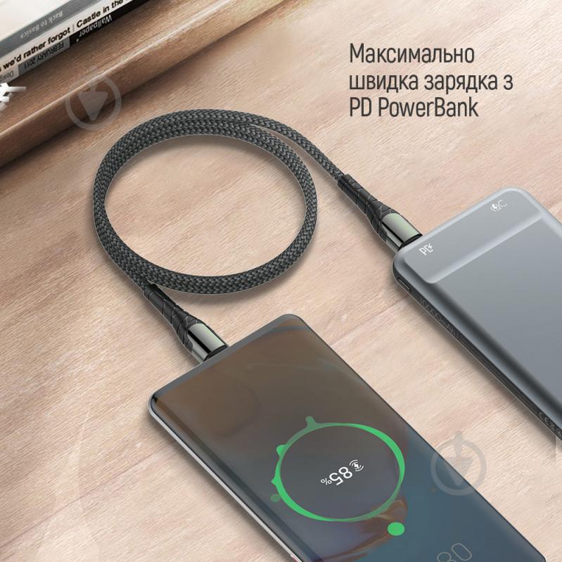 Кабель ColorWay USB Type-C - USB Type-C (PD Fast Charging 65W) 3А 1 м grey (CW-CBPDCC040-GR) - фото 17