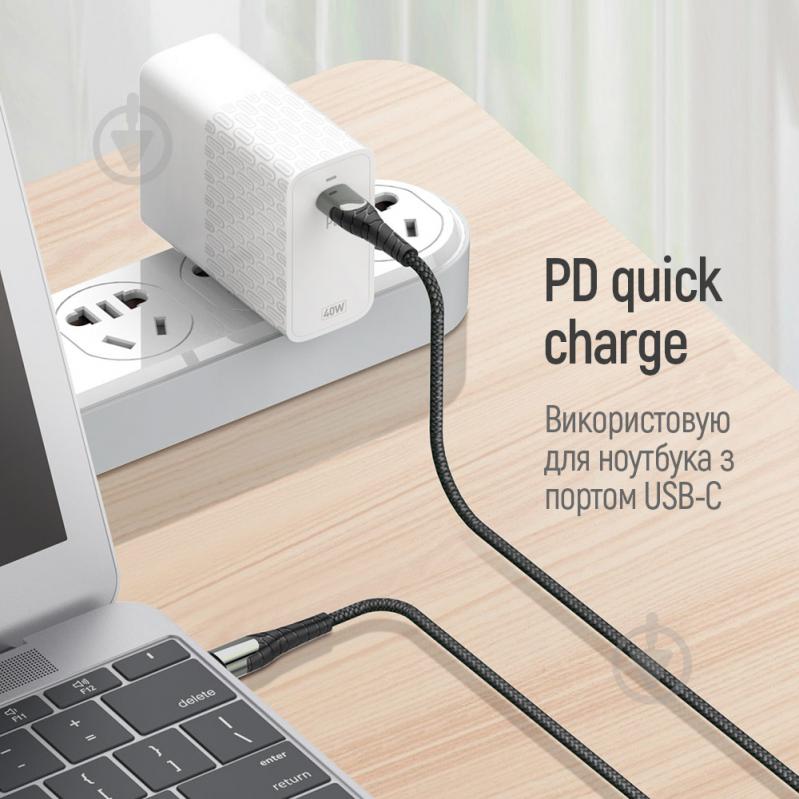 Кабель ColorWay USB Type-C - USB Type-C (PD Fast Charging 65W) 3А 1 м grey (CW-CBPDCC040-GR) - фото 6