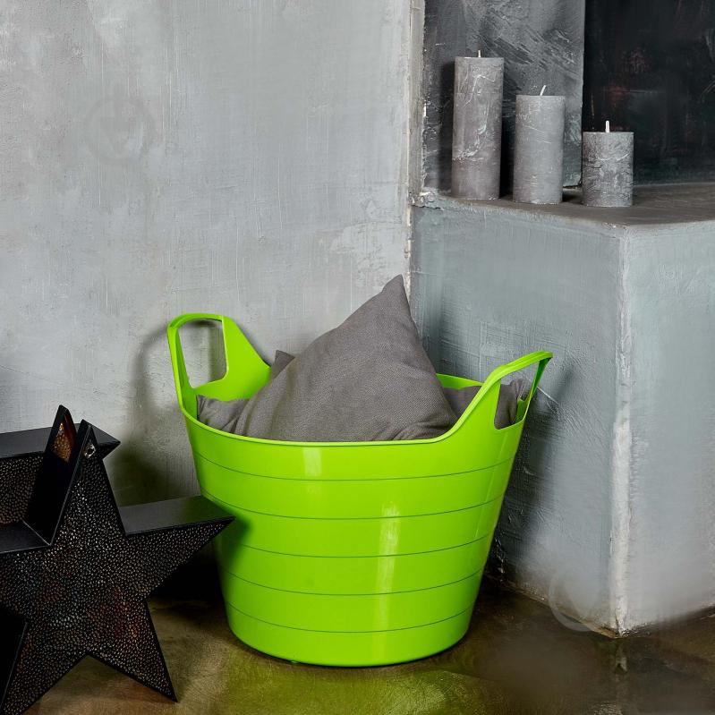 Корзина для белья Алеана Уно 500х433х377 мм 29 л оливковый - фото 2