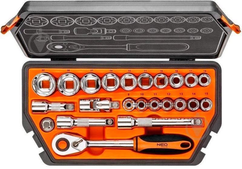 Набор головок сменных NEO tools 1/2" 23 шт. 08-616 - фото 2 Набор головок сменных NEO tools 1/2" 23 шт. 08-616 - фото 2