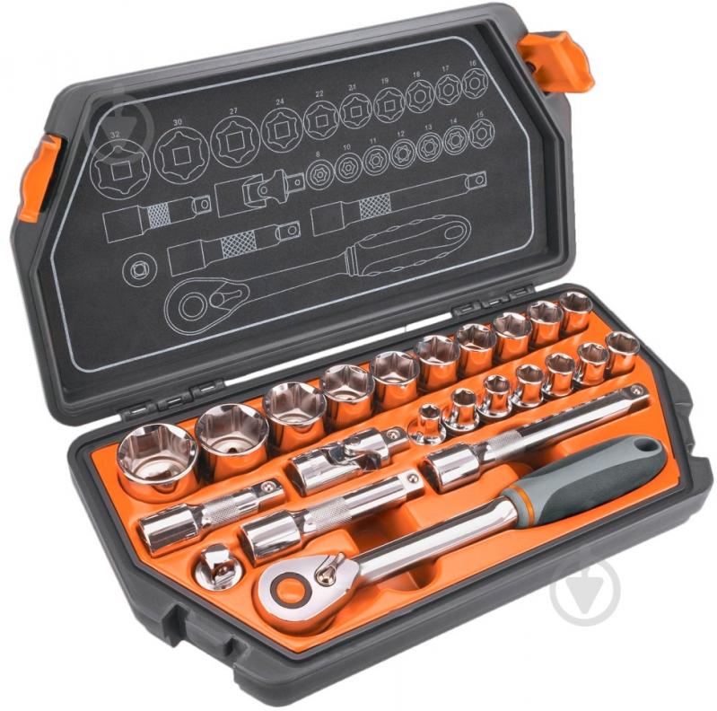 Набор головок сменных NEO tools 1/2" 23 шт. 08-616 - фото 1 Набор головок сменных NEO tools 1/2" 23 шт. 08-616 - фото 1