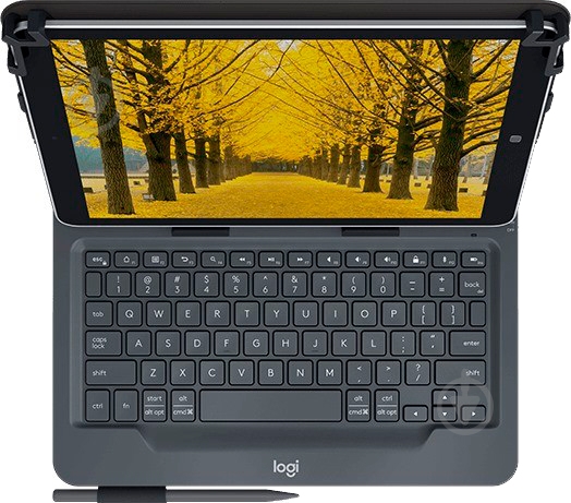 Чехол-клавиатура Logitech Universal Folio Apple iPad 9-10" black (920-008342) - фото 2