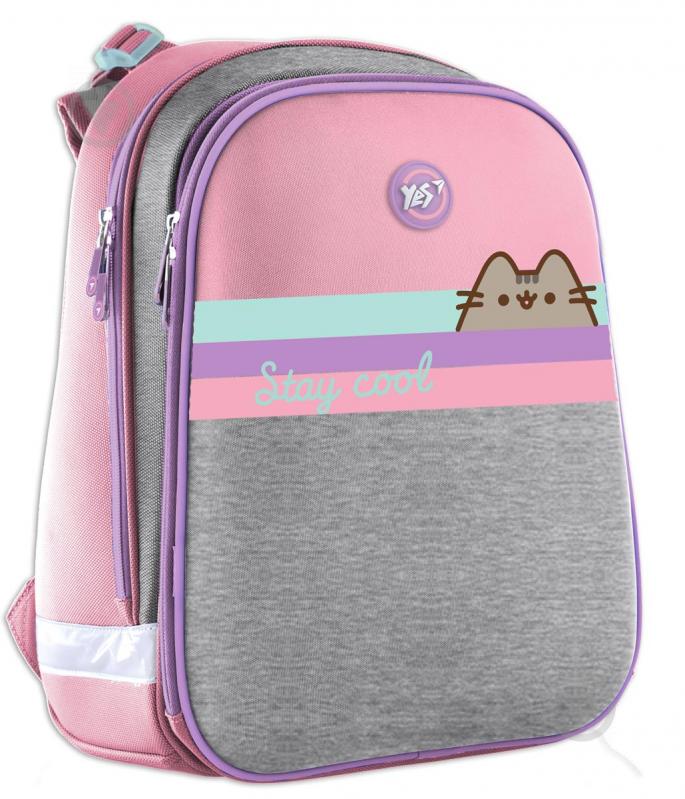 Рюкзак школьный YES H-12 Pusheen серый/розовый 558789 - фото 1