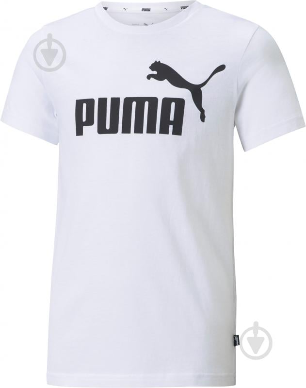 Футболка Puma ESS LOGO TEE B 58696002 р.110 белый - фото 1 Футболка Puma ESS LOGO TEE B 58696002 р.110 белый - фото 1