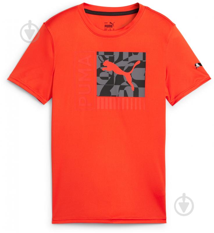 Футболка Puma PUMA FIT TEE B 68191318 р.116 оранжевый - фото 1