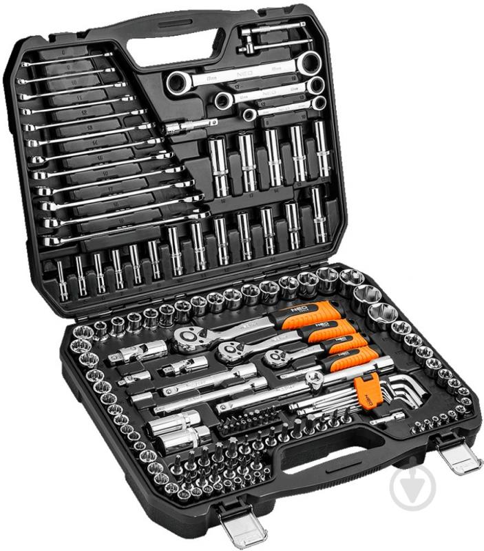 Набор головок торцевых NEO tools 1/2", CrV 150 шт. 08-668 - фото 1 Набор головок торцевых NEO tools 1/2", CrV 150 шт. 08-668 - фото 1