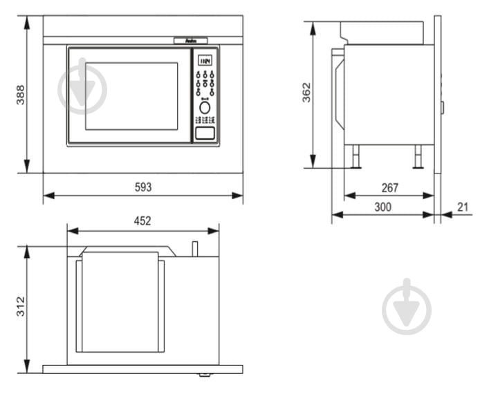 Вбудовувана мікрохвильова піч Hansa AMGB20E2GB - фото 4