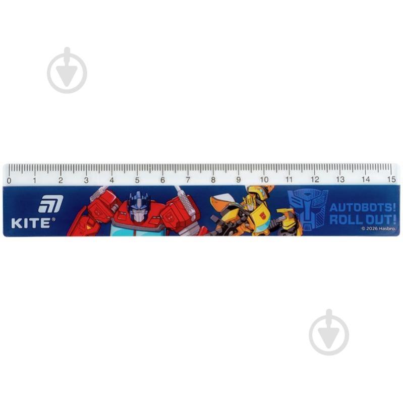 Линейка пластиковая 15 см Transformers TF26-090 KITE - фото 1