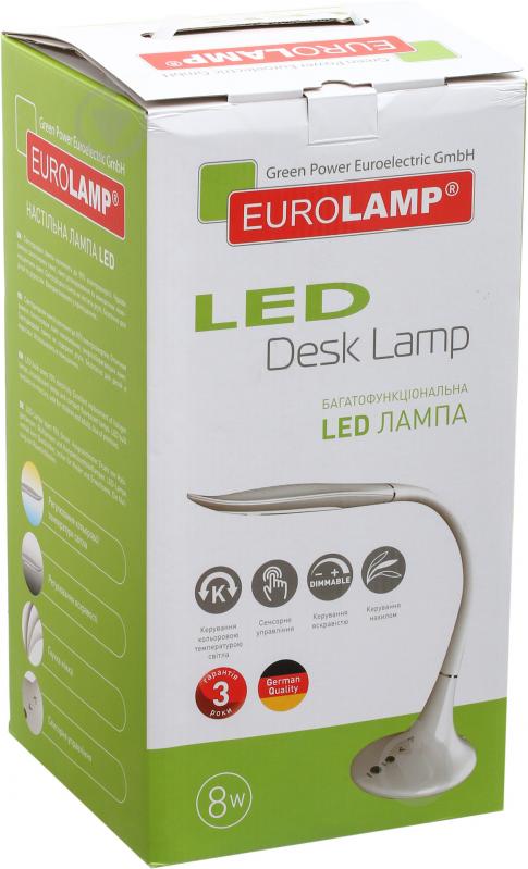 Настільна лампа офісна Eurolamp 8 Вт білий LED-DEL12(white) - фото 4