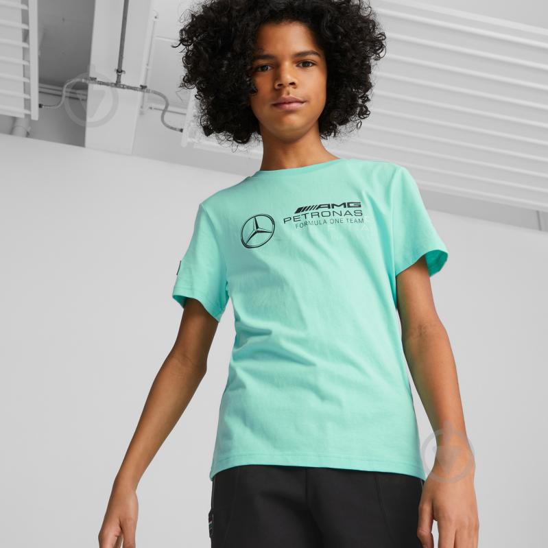 Футболка Puma MAPF1 KIDS LOGO TEE 53849208 р.128 бірюзовий - фото 3