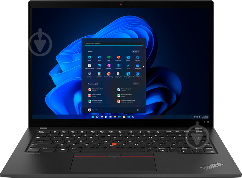 Ноутбук Lenovo ThinkPad T14s Gen 3 14" (21BR00DRRA) black - фото 1