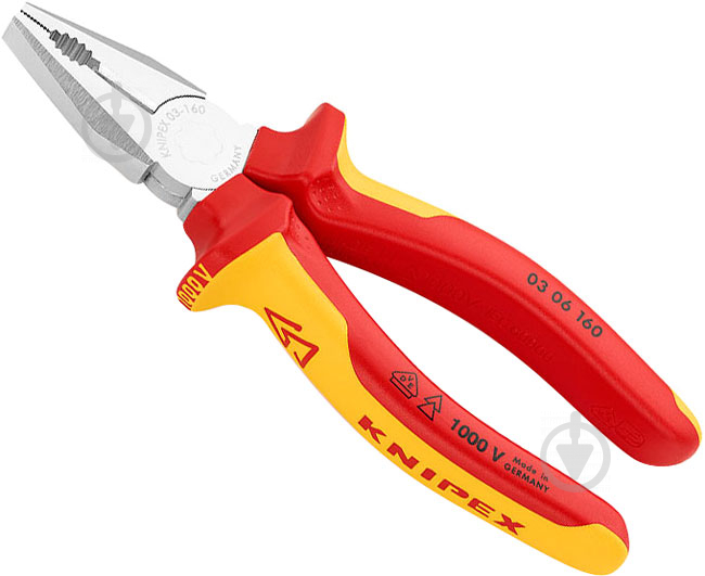 Плоскогубцы KNIPEX комбинированные VDE 1 шт. 03 06 160 - фото 1