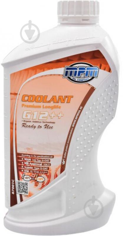 Антифриз MPM OIL G12++ от -40 до +110 готовый 1 л красный (87001C) - фото 1 Антифриз MPM OIL G12++ от -40 до +110 готовый 1 л красный (87001C) - фото 1
