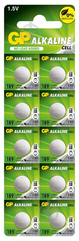Батарейки GP Alkaline button cell 1.5V 189 AG10 LR54 10 шт. - фото 1