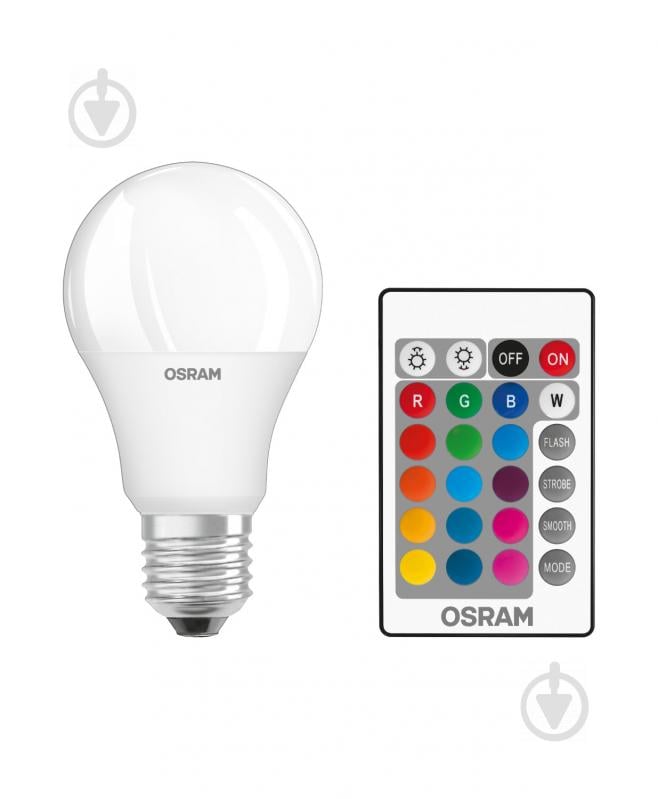 Лампа светодиодная Osram RGBW 9 Вт A60 матовая E27 220 В 2700 К - фото 2