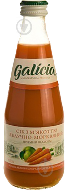 Сік Galicia з м'якоттю яблучно-морквяний 0,3л - фото 1