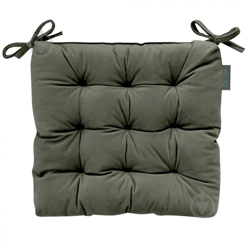 Подушка на стул VELOUR оливковая DECORA - фото 1