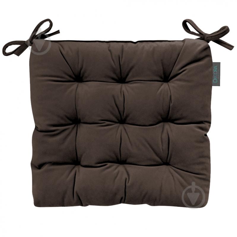 Подушка на стул VELOUR коричневая DECORA - фото 1