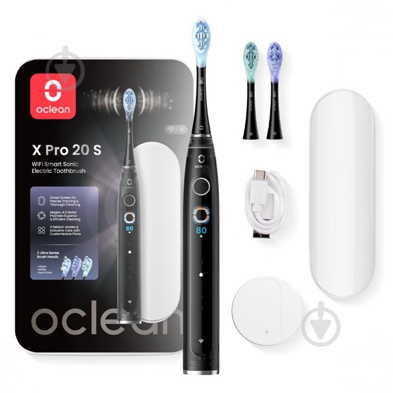 Электрическая зубная щетка Oclean X Pro 20 Set Electric Toothbrush Black - фото 1 Электрическая зубная щетка Oclean X Pro 20 Set Electric Toothbrush Black - фото 1