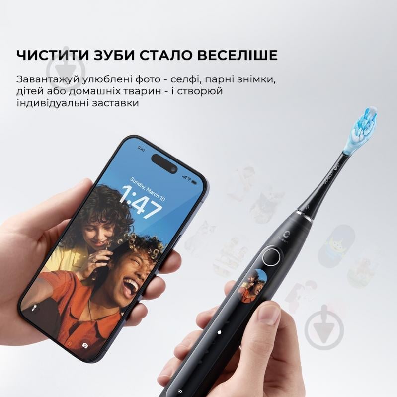 Электрическая зубная щетка Oclean X Pro 20 Set Electric Toothbrush Black - фото 13 Электрическая зубная щетка Oclean X Pro 20 Set Electric Toothbrush Black - фото 13