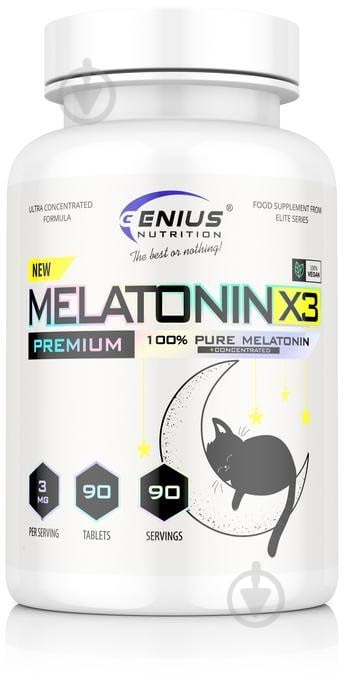 Вітамінно-мінеральний комплекс Genius Nutrition Melatonin-X3 90 шт./уп. - фото 1