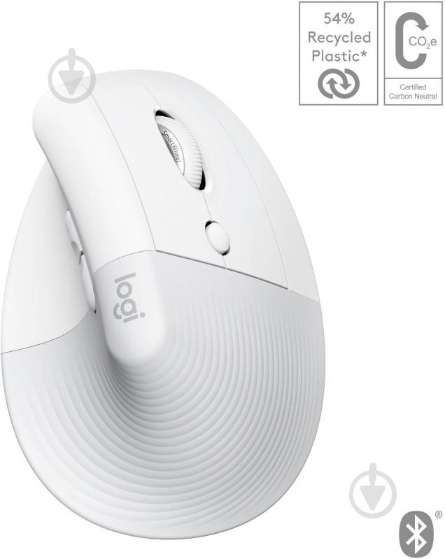 Мышка Logitech Lift for Mac Vertical Ergonomic Mouse white/pale grey (L910-006477) - фото 1