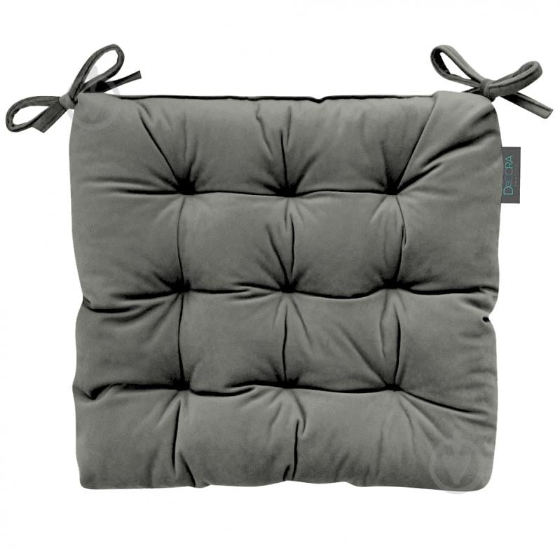 Подушка на стул VELOUR серая DECORA - фото 1