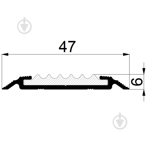 Порожек ПВХ с антискользящей вставкой АЛЮПРО 47,5х5 мм - фото 2
