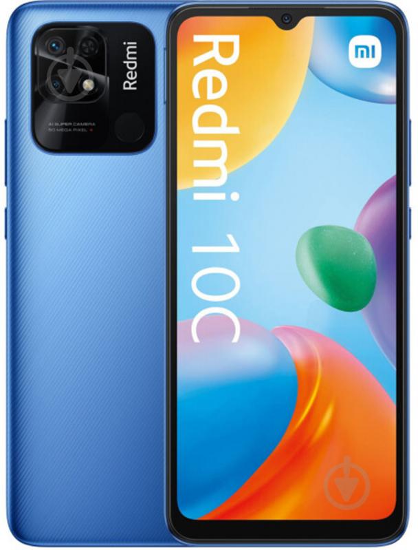 Смартфон Xiaomi Redmi 10C 4/64GB ocean blue (943352) - фото 1