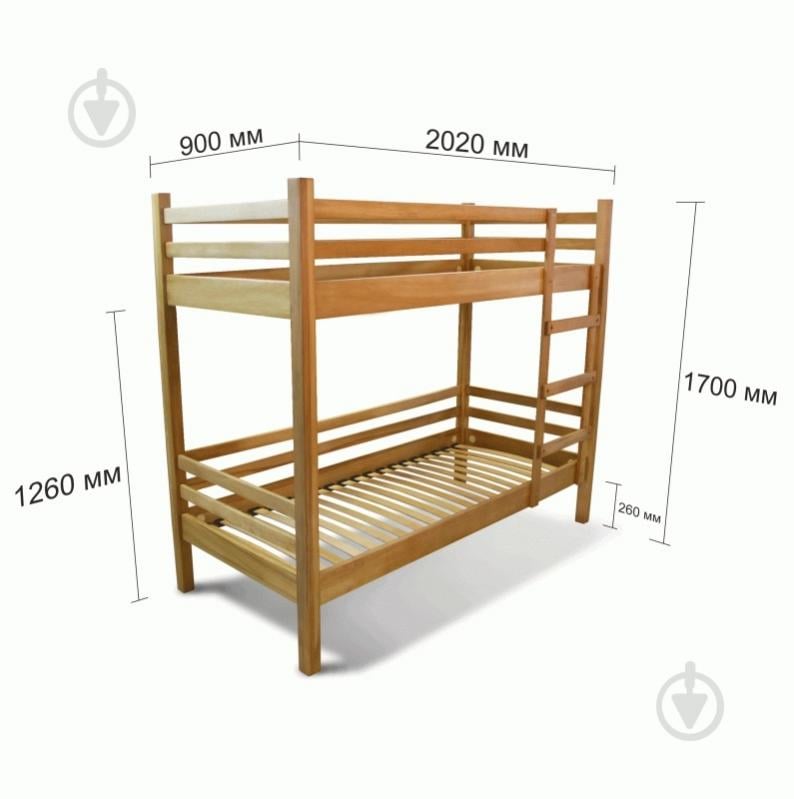 Кровать двухъярусная ArinWOOD StrongDuo 80x190 см бук - фото 5