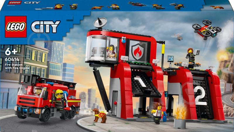 Конструктор LEGO City Пожарный депо с пожарной машиной 60414 - фото 1