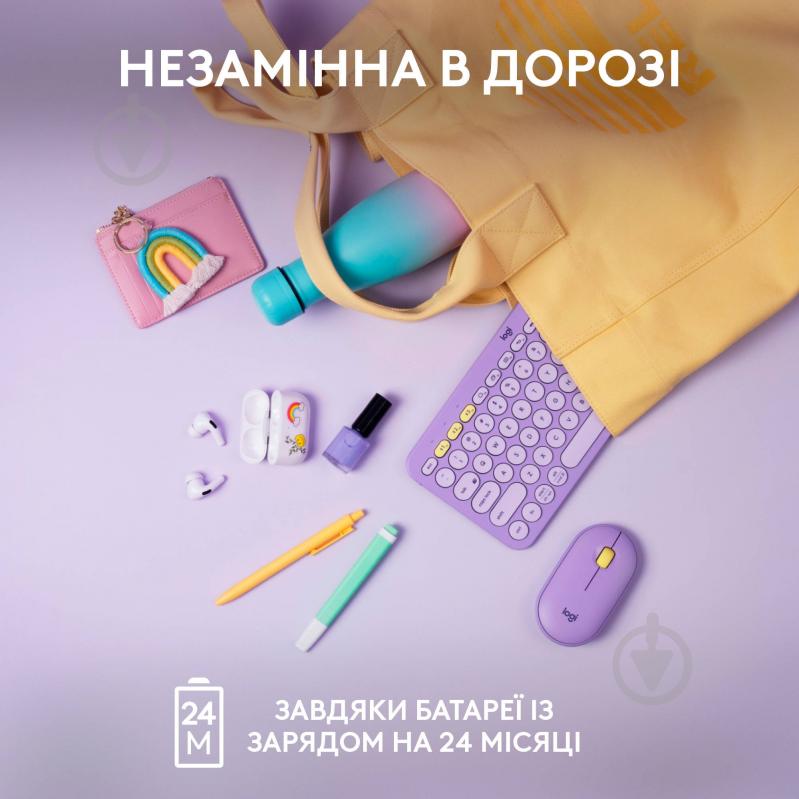 Клавиатура Logitech K380 Multi-Device Bluetooth Keyboard US (L920-011166) lavender lemonade - фото 5