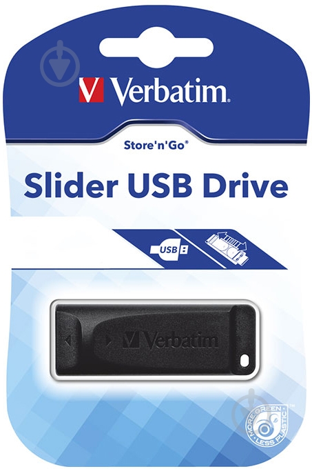 Флешпам'ять USB Verbatim 64 ГБ USB 2.0 black (98698) - фото 5 Флешпам'ять USB Verbatim 64 ГБ USB 2.0 black (98698) - фото 5