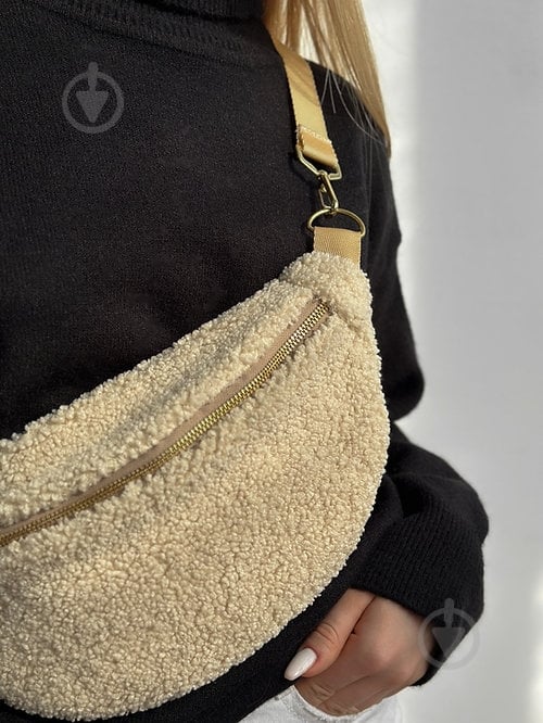 Сумка-бананка MISO accessory Teddy маленькая молочный - фото 2