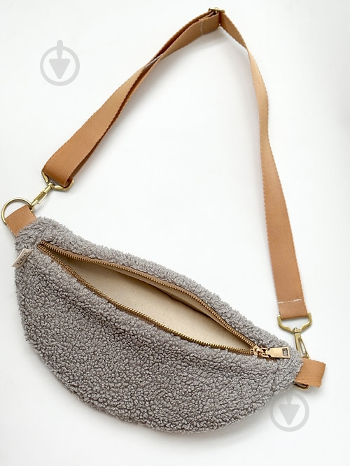 Сумка-бананка MISO accessory Teddy маленькая серый - фото 5 Сумка-бананка MISO accessory Teddy маленькая серый - фото 5