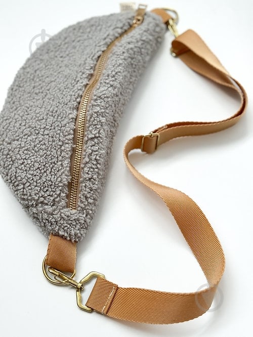 Сумка-бананка MISO accessory Teddy маленькая серый - фото 4 Сумка-бананка MISO accessory Teddy маленькая серый - фото 4