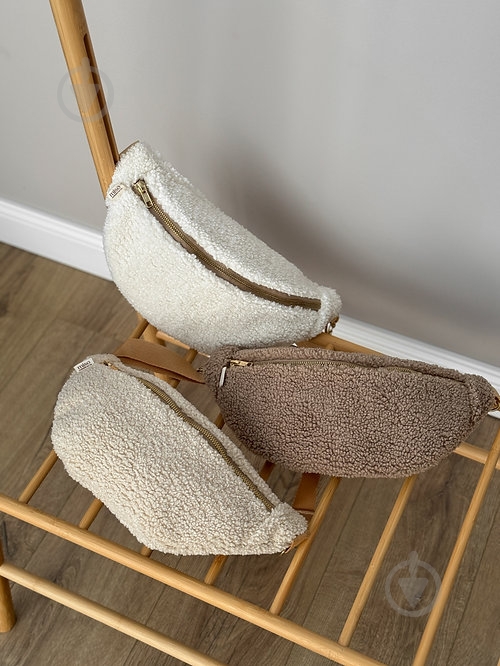 Сумка-бананка MISO accessory Teddy маленькая светло-коричневый - фото 3