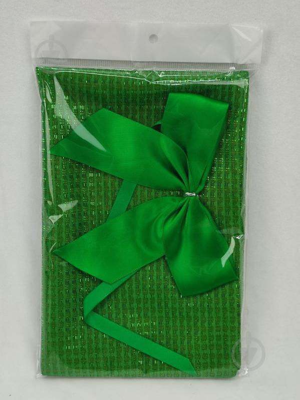 Мешок для подарков 21x27 см зеленый с бантом - фото 2 Мешок для подарков 21x27 см зеленый с бантом - фото 2
