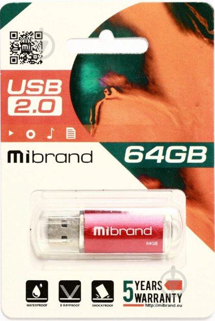 Флеш-память Mibrand Cougar 64 ГБ USB 2.0 red (MI2.0/CU64P1R) - фото 2