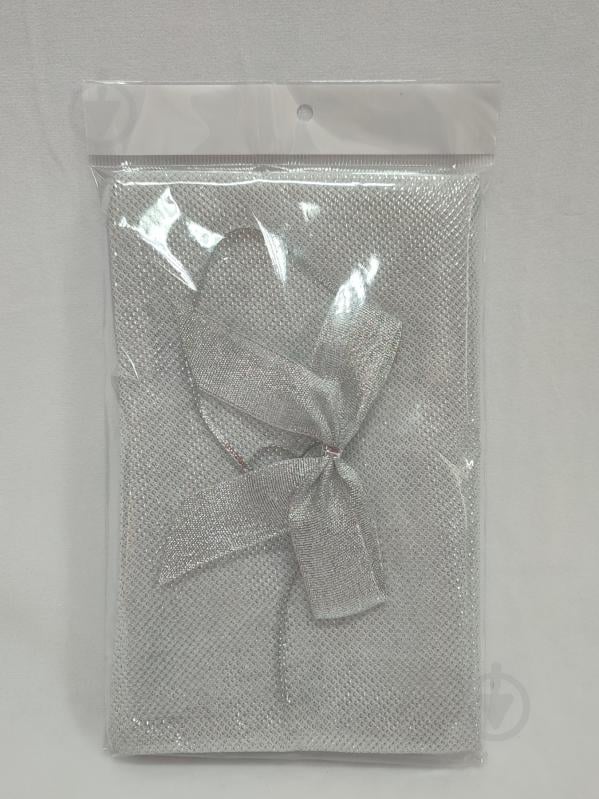 Мешок для подарков 21x27 см серебряный с бантом - фото 2 Мешок для подарков 21x27 см серебряный с бантом - фото 2